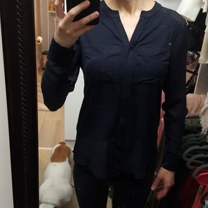 Long sleeved navy shirt